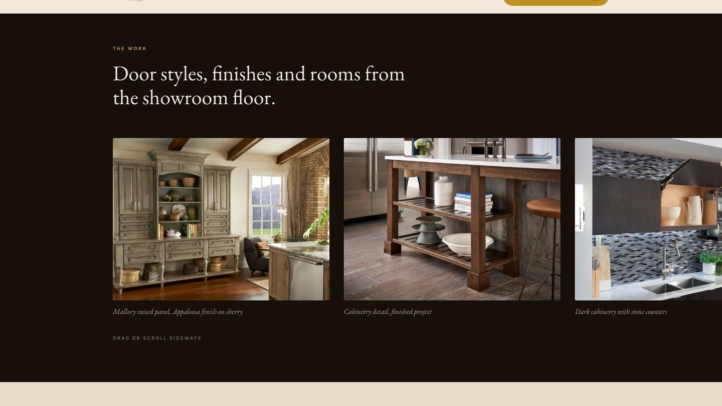 The work rail section of the new homepage